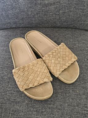 Cole Haan Women’s Woven Slide Sandals — Beige